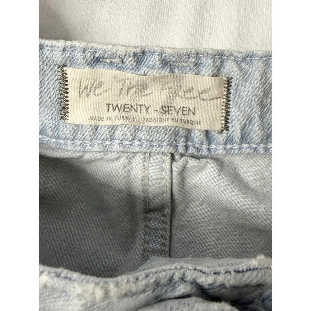 We The Free Beginners Luck Shorts Womens S 27 Rookie Wash Blue Low Denim Cuffed - Picture 5 of 12